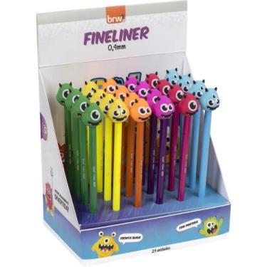 Imagem de Caneta com Ponta Porosa Fineliner 0,4MM Monstro 6CORES - BRW