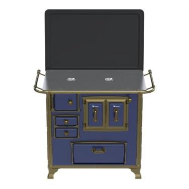 Imagem de Fogao a Lenha N 1 Renaissance Chapa de Aluminio Azul Saida Direita