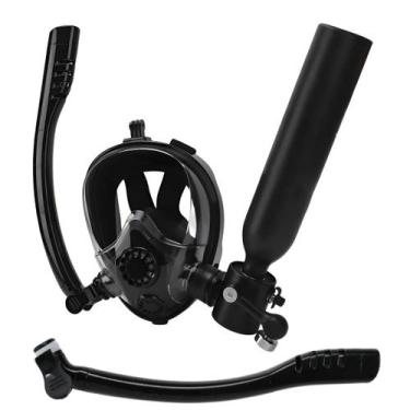 Imagem de Mascara De Mergulho Completa Cilindro Oxigenio Oculos Snorkel Manometr