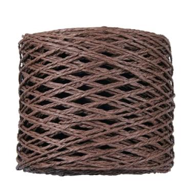 Imagem de Fita de papel ráfia para artesanato, 2 mm x 218 jardas fio de cordão de ráfia para embrulhar presentes, fita de papel para artesanato, tecer, chapéus, bolsas, crochê, projetos de artesanato DIY, café