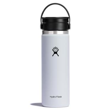 Imagem de Garrafa térmica Hydro Flask de aço inoxidável, 590 ml, branco