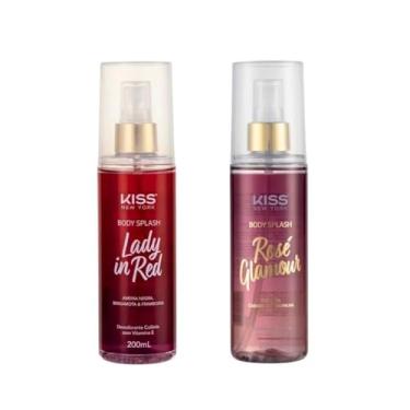 Imagem de Body Splash Kiss New York, Kit Com 2 Unidades, Lady in Red 200mL + Rosé Glamour, Desodorante Colônia Com Vitamina E, Aromas Marcantes e Delicados