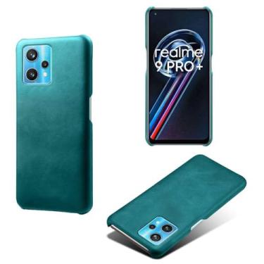 Imagem de Capa para OPPO Realme Narzo 50 Pro,Proteção contra quedas,Casca de volta de cor sólida simples,Design de couro de imitação de plástico-Green