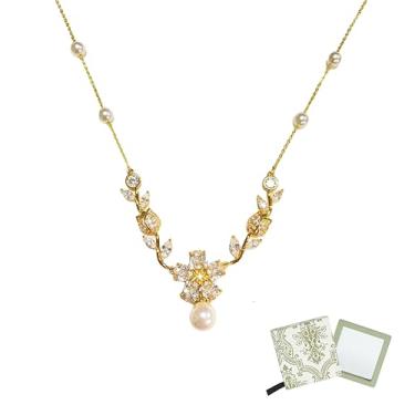 Imagem de Colar com pingente de zircônia pérola banhado a ouro para mulheres, moda moderna, joia feminina, melhor amiga, mãe, noiva, aniversário, casamento, presente de Natal com caixa, Pérola