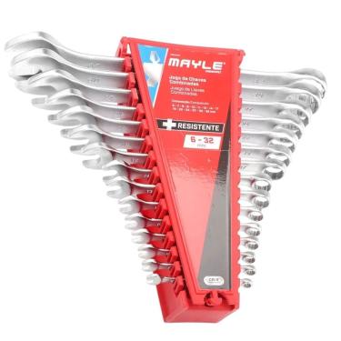 Imagem de Jogo De Chave Combinada De 6 A 32mm Com 15 Peças - 102404 - Mayle Jg. Chave Comb 6 A 32mm 15pcs Mayle