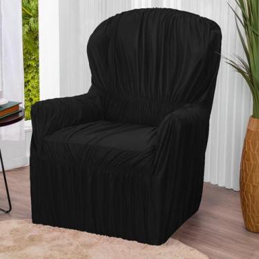 Imagem de Capa Para Poltrona 1 Lugar Elasticada Lisa - Lenharo Enxovais, Preto