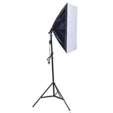 Imagem de Kit Softbox 50x70 + Tripé 2m Estúdio Fotografia Iluminação Bivolt Boca