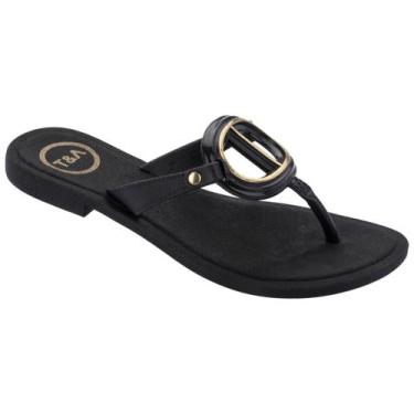 Imagem de Sandalia feminina terra e água rasteira antiderrapante leve, Preto, 35