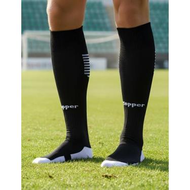 Imagem de Meião Futebol Topper Boleiro Faixa Tensora Dry Adulto, Preto