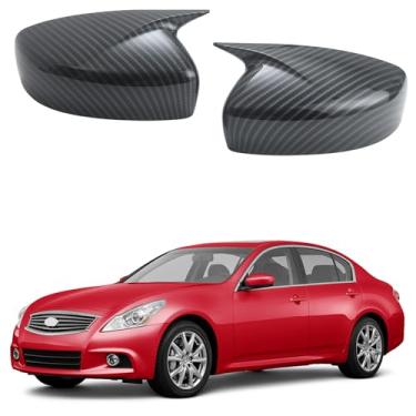 Imagem de Tampa do espelho lateral compatível com Infiniti 2011-2012 G25, 2008-2013 G37, 2015 Q40, 2014 2015 Q6 (fibra de carbono)