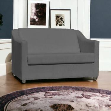 Imagem de Namoradeira Decorativa Para Sala Mila Suede Cores Pé de Plástico Croma