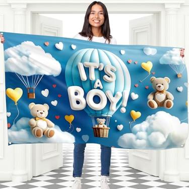 Imagem de Faixa It's a Boy - Banner Baby Boy 1,5 x 0,9 m - Decorações Welcome Sweet Baby Boy para chá de bebê ou festa de revelação de gênero