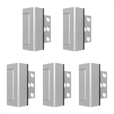 Imagem de Steinwhale Pacote com 5 fechaduras de reforço de porta de segurança doméstica, trava de segurança à prova de crianças, montada com parafuso removível, evita entrada não autorizada em casa, estrutura