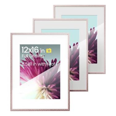 Imagem de Porta-retratos Heimlove 30x40 cm rosa rosa, conjunto de 3