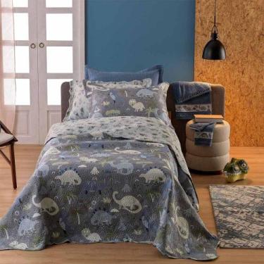 Imagem de Kit Cobre Leito Solteiro Casual Kids Dino Appel Home