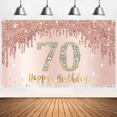Imagem de Decorações de fundo de banner de aniversário Bumqviy 70º aniversário