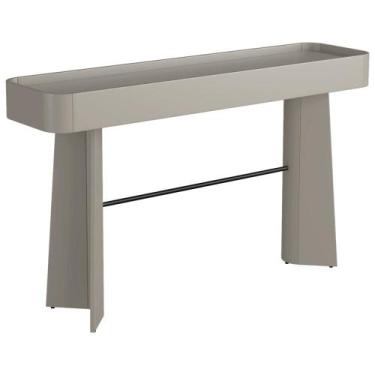 Imagem de Aparador Para Sala De Estar Orgânico Industrial Alef I03 Grigio Preto 