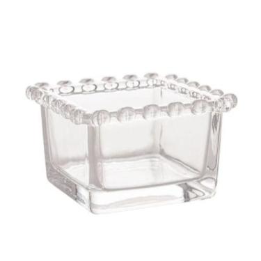 Imagem de Tigela Bowl de Vidro Quadrado Borda Coração 8,5cm Lyor C1696