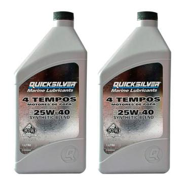 Imagem de Lubrificante Quicksilver 25w40 4 Tempos 1 Litro Kit Com 2 Litros - Mer