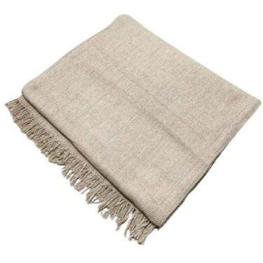 Imagem de Manta Para Sofá 2 E 3 Lugares Super King Luxo Gigante 3,00x1,80 Cobertor Capa De Sofa E Cama Grande Branco Areia