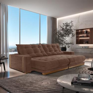 Imagem de Sofá Retrátil Guaxupé 2,50m 04 Lugares Mola Ensacada Txr Cobre