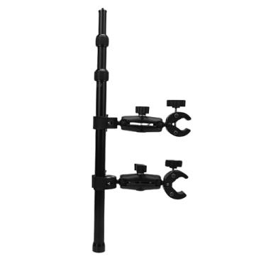 Imagem de Luocute Kit de Montagem de Braçadeira de Guiador de Bicicleta de Motocicleta 47 Polegadas Selfie Stick Substituição de Braçadeira Dupla para GO 2 3 X3 X4 ONE X2 RS, Fixação de