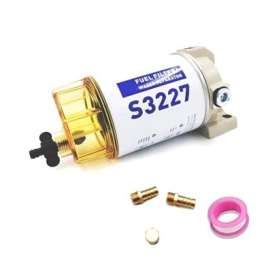 Imagem de Substituição do conjunto do separador de água do filtro de combustível S3227 para motor de popa marítimo Mercury com acessórios NPT de 3/20.3 cm x 1/10.2 cm substitui 320R, 490R-RAC-01,18-7948,9
