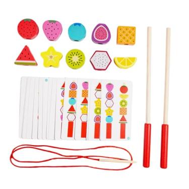 Imagem de YIJU Brinquedo de sequenciamento de contas, brinquedo para coordenação fina, coordenação olho-mão, brinquedos de aprendizagem para viagens, blocos