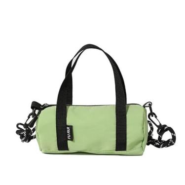 Imagem de Sacola feminina para mulheres, bolsas transversais modernas, pacote cilíndrico, bolsas de ombro com mensageiros de nylon, Verde, Medium, Verde
