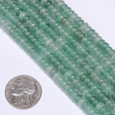 Imagem de Songxi 2 x 4 mm Natural Green Aventurine Stone Rondelle Beads, 165PCS Espaçador Redondo Solto Contas de Ábaco para Fazer Joias, Pedra Preciosa para Pulseira, Colar Brincos, Artes e Artesanato