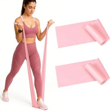 Imagem de 2 peças de faixas de resistência profissionais. Sem látex, elástico, faixas de treino, faixas elásticas para malhar mulheres ou homens, conjunto de faixas de exercícios para fisioterapia, ioga