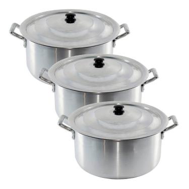 Imagem de Conjunto Caçarola Hotel Panela Industrial Alumínio 3peças N3