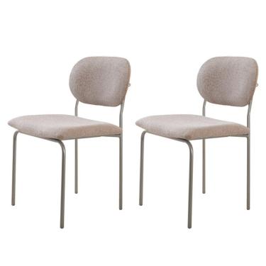 Imagem de Conjunto Com 2 Cadeiras Metal Marchezine Moderna Mobilia Brisa Prata
