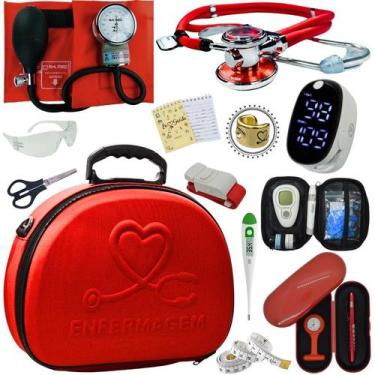 Imagem de Kit Enfermagem Maleta Super Luxo Completa Aparelho Esteto Estagio Medi