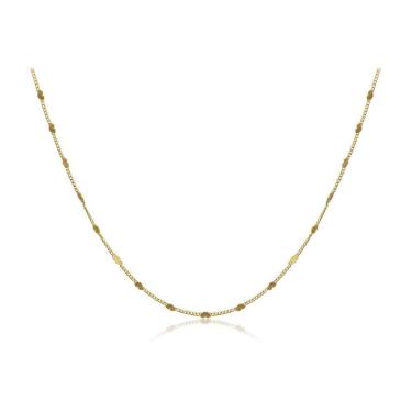 Imagem de Colar Com Corrente Folheada Em Ouro Com Intervalos De Mini Corações Folheado Em Ouro 18k