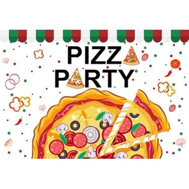 Imagem de ZJRBJB 3 x 2,4 m, decoração de festa de pizza, pizza, comida, cebola, tomate, fundo, festa de aniversário, revelação de gênero, crianças, meninos, meninas, chá de bebê, cabine fotográfica
