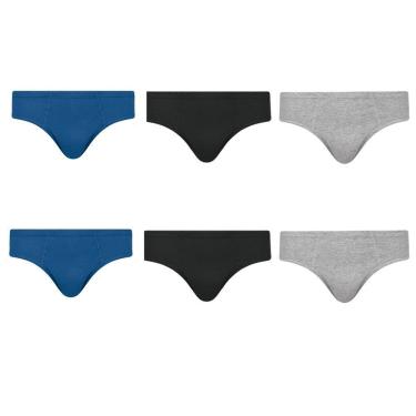 Imagem de Kit 6 Cuecas Slip Selene Algodão Juvenil