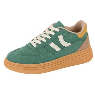 Imagem de Tenis moleca casual ref 5816.101.29464 feminino, 36, Verde, Bege