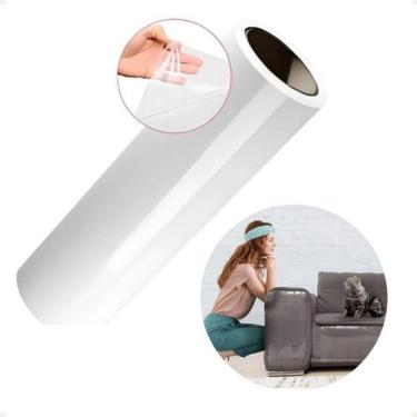 Imagem de Rolo Filme Anti Arranhão Protetor Adesivo Gato Sofá Arranhões Transparente 45cm X 5 Metros