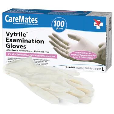 Imagem de Luvas de exame médico descartáveis Caremates Vytrile, sem látex, sem pó, GG - 100 unidades