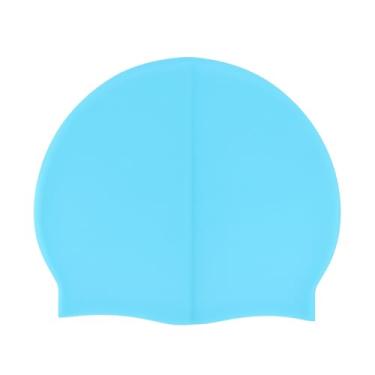 Imagem de Touca Natação Adulto, Kit de Natacao com Touca Silicone e Oculos para Jovens e Adultos para Verão, Praia Ou Piscina(APENAS A TOUCA AZUL)