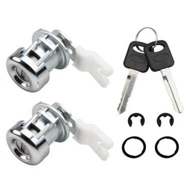 Imagem de KPALAG 1 par de cilindro de fechadura de porta com conjunto de chaves compatível com Ford F150 F250 F350 F450 F550 Super Duty Excursion Explorer Freestar, substitui #: 7C3Z1521990A, 7C3Z-1521990-A