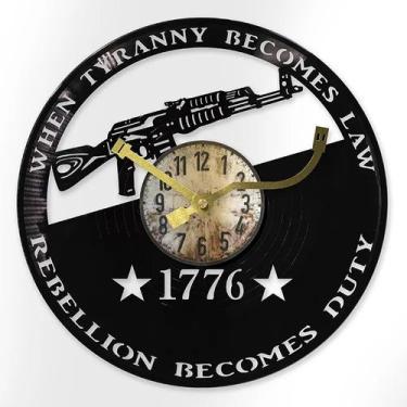 Imagem de Relógio de parede Vintage 1776 Silent Non-Ticking Vinyl Disc - yiweisa