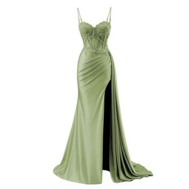 Imagem de Vestido de baile feminino RUMUGUYA, sereia, com alças finas