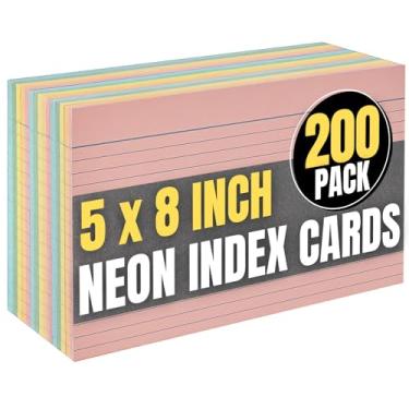 Imagem de 1InTheOffice Index Cards 5 x 8 cores pautadas, sortidas 200/pacote