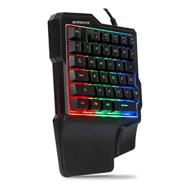 Imagem de Teclado Semi Mecânico Gamer Uma Mão One Hand Single Reduzido Led Rgb USB Celular Pc
