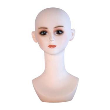 Imagem de harayaa Suporte de exposição de cabeça de manequim de cosmetologia, suporte de exposição de chapéus para cachecóis, colares, cabeleireiros e salões de beleza