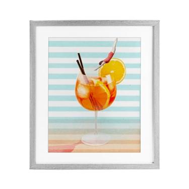 Imagem de Stupell Industries Impressão emoldurada cinza Spritz Cocktail Dive Under Glass, design de Lil' Rue, 40 x 33