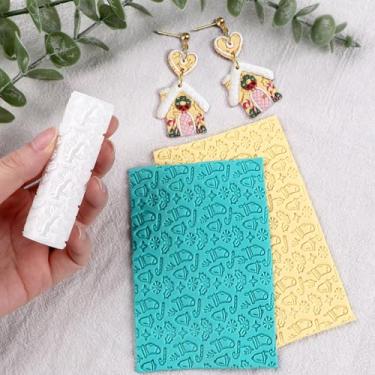 Imagem de Rolo de textura de argila de polímero, rolo de argila de polímero para fazer brincos (textura de lixa)