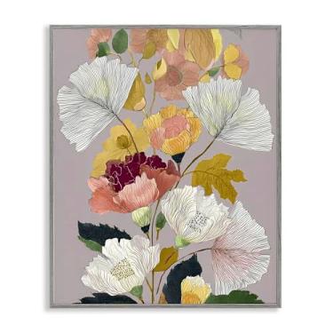 Imagem de Stupell Industries Arte giclée emoldurada preta com folhas de folhagem detalhada, design de Annabelle Hall, 35,5 x 28,5 cm